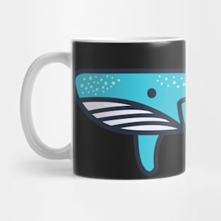 kawaii cute cartoon blue whale Mug